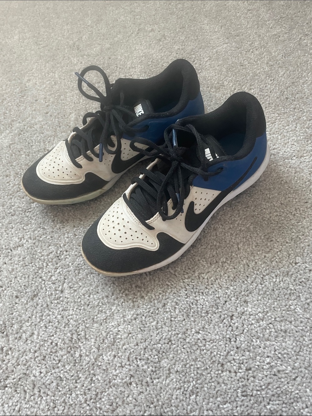 Nike Kids' Black White and Blue Baseball/Football Cleats